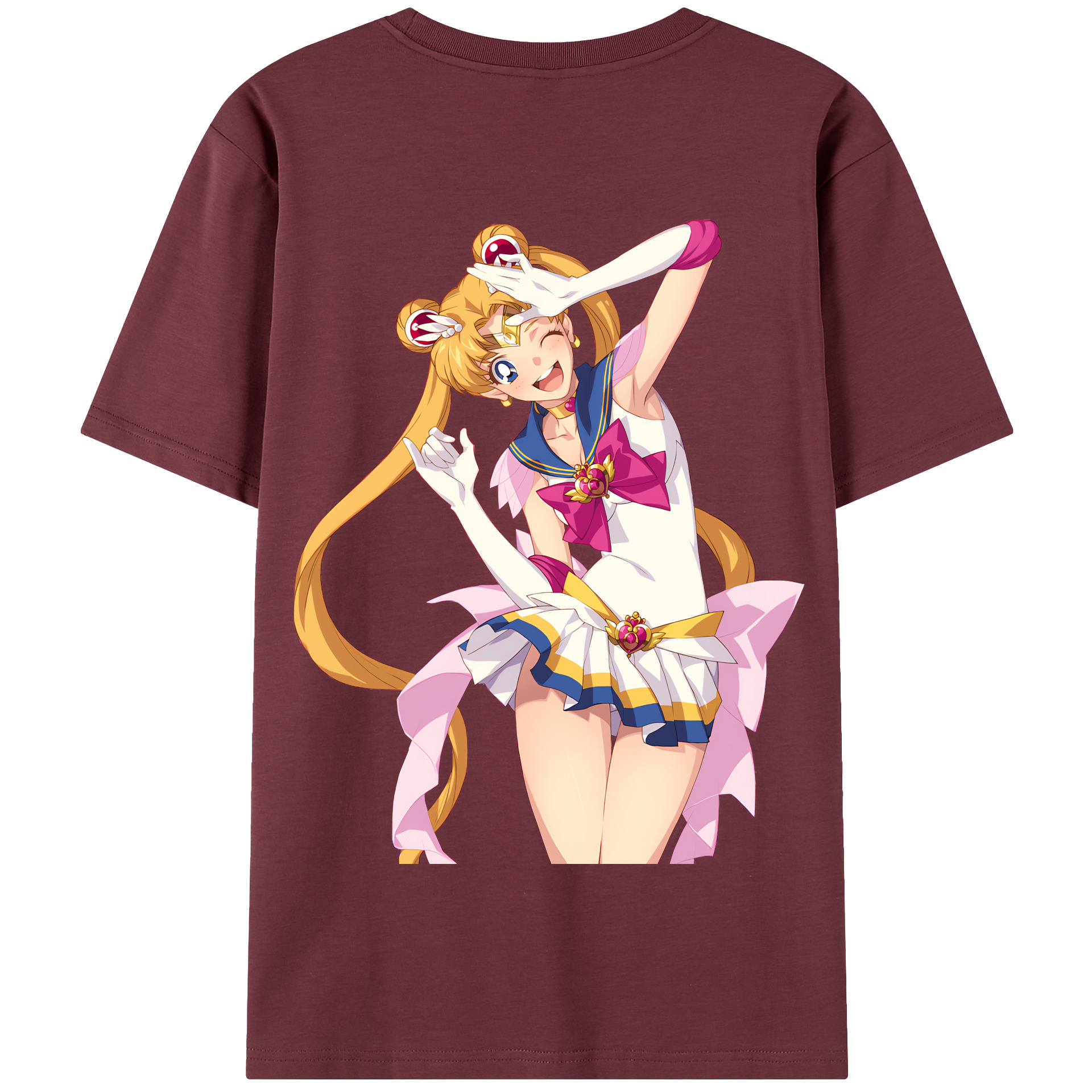 （画像用） 美少女戦士セーラームーン 月野 うさぎ つきの うさぎ Sailor Moon Tsukino Usagi 綿100％半袖Tシャツ（背面プリント）